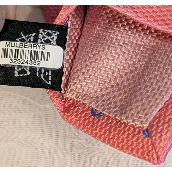 Thomas Pink Silk Tie Neck Blue Circles Textured Necktie Mens Polka Dots Morocco - Picture 11 of 12